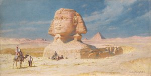 أبو الهول في الجيزة مع هرم Mykerinos ، 1874