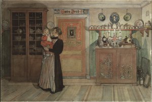 بين عيد الميلاد ورأس السنة الجديدة ، من سلسلة A Home ، c.1895 (مرحاض على ورق) بواسطة كارل لارسون