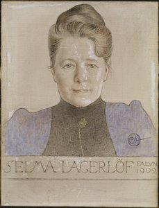 سلمى لاغيرلوف - صورة للمؤلف سلمى لاغيرلوف (1858-1940) ، بقلم لارسون ، كارل (1853-1919). طباشير وزيت على قماش بواسطة كارل لارسون