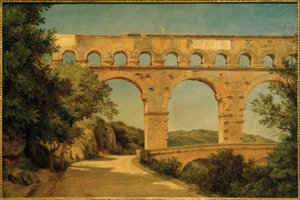 Pont du Gard في Nîmes - لوحة رسمها Carl Morgenstern بواسطة كارل مورجينسترن