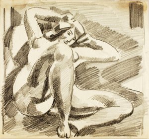 أنثى عارية مستلقية بواسطة كارل نيومان