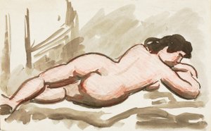 أنثى عارية مستلقية بواسطة كارل نيومان