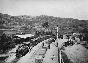 سكة حديد Ffestiniog: محطة Tan-Y-Bwlch ، c1896 بواسطة كارل نورمان
