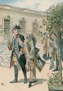 فريدريك العظيم (1712-1786) في محادثة مع الفيلسوف الفرنسي فولتير (1694-1778)