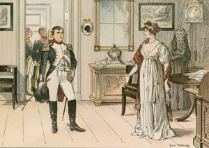 الملكة لويز من بروسيا (1776-1810) ونابليون الأول (1769-1821) في تيلسيت عام 1807 أثناء توقيع المعاهدة الثانية في تيلسيت