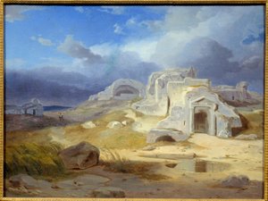 قبر أرخميدس في سيراكيوز. رسم كارل روتمان (1798 - 1850) إي سي. الجميع.