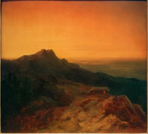 Die Benediktenwand am Abend بواسطة كارل سبيتزويج
