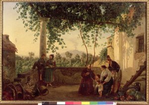 تراس منزل بالقرب من نابولي مع إطلالة على جبل فيسوفيوس ، 1833