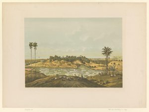 منظر لمنظر طبيعي بالقرب من سامارانج الساحل الشمالي في سامارانج (العنوان على الجسم) بواسطة الملكية الهولندية Steendrukkerij van CW Mieling