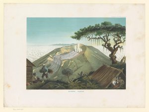 بركان جيد في جاوة الغربية غونونغ جيده (العنوان على الكائن) Atlas to work Java (عنوان السلسلة على الكائن) أطلس من اللوحات يحتوي على أحد عشر منظرًا خلابًا ، تنتمي إلى عمل جافا ومظهره ونباتاته وبنيته الداخلية (عنوان السلسلة بواسطة الملكية الهولندية Steendrukkerij van CW Mieling