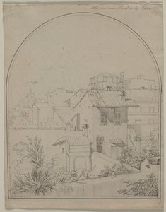 منظر من نافذتي في وجه وجهي في روما ، جندي في ظهر منظر طبيعي ، ج. 1817. بواسطة كارل فيلهلم تيشباين