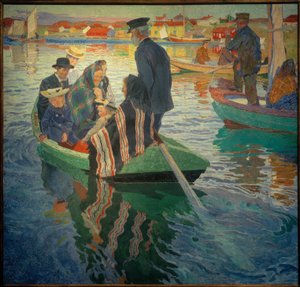 رواد الكنيسة في قارب بواسطة Carl Wilhelm Wilhelmson