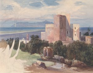 منظر على Terracina مع وجه Mount Circeo ... ، منتصف القرن التاسع عشر. بواسطة كارل فون بلاس