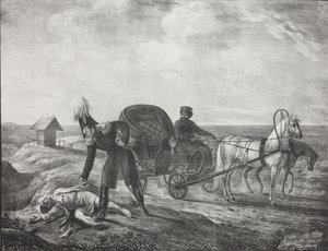 الإمبراطور ألكسندر الأول يساعد المحتاج ، 1820. بواسطة Carl von Hampeln