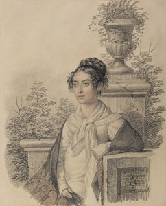 صورة لأولغا نيكولايفنا كوكوشكينا ، ني Rezanova 1802-1828 ، بين 1824 و 1828.