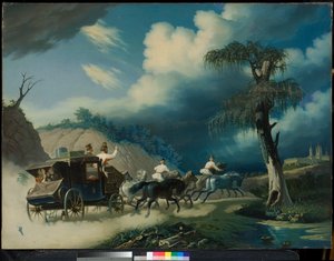 الترويكا خلال العاصفة الرعدية ، 1830s. بواسطة Carl von Hampeln