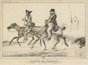 مشاهد الحياة اليومية والطرق والمسارات: الطريق إلى Poissy ... ، 1816. بواسطة كارل فيرنت