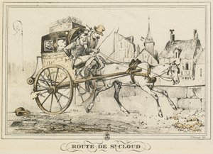 مشاهد الحياة اليومية والطرق والمسارات: الطريق إلى Saint-Cloud بواسطة كارل فيرنت