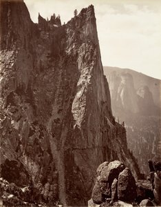 صخرة الحارس ، يوسمايت ، كاليفورنيا. 1872 ، طبع كاليفورنيا. 1876. بواسطة كارلتون إي واتكينز.