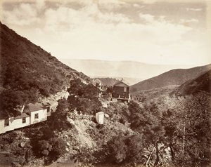 ينابيع الكبريت الساخنة ، سانتا باربرا ، 1876 ، مطبوعة كاليفورنيا. 1876. بواسطة كارلتون إيمونز واتكينز