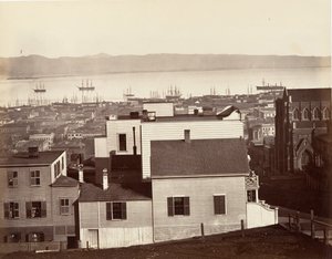 سان فرانسيسكو ، من شوارع كاليفورنيا وباول ، 1864 ، طبعت كاليفورنيا. 1876. بواسطة كارلتون إيمونز واتكينز