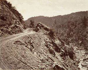 سولفور كريك و Flume-road to Geysers ، 1868-70 ، مطبوعة كاليفورنيا. 1876. بواسطة كارلتون إيمونز واتكينز
