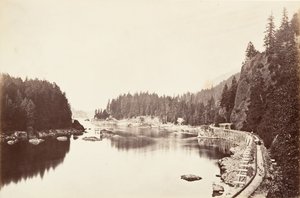 جسر الأسنان ، أوريغون ، 1867 ، طبع كاليفورنيا. 1876. بواسطة كارلتون إيمونز واتكينز