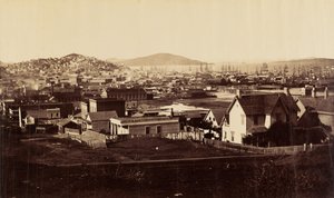 [واجهة المدينة من تل رينكون في عام 1860] بواسطة كارلتون واتكينز