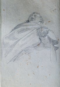 تمثال نصفي لثنى رجل رسم بالحبر وغسل بواسطة كارلو بونوني (1569-1632) القرن السابع عشر في باريس. متحف اللوفر