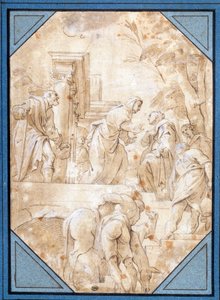 La Visitation Drawing by Carlo Bononi (1569-1632) Sun. 0,22 x 0,15 m Paris.