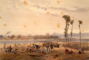 اجتياز الفرنسيين لسيسيا في فرشيلي عام 1859 ، بواسطة كارلو بوسولي (1815-1884) ، نقش. حرب الاستقلال الثانية ، إيطاليا بواسطة كارلو بوسولي