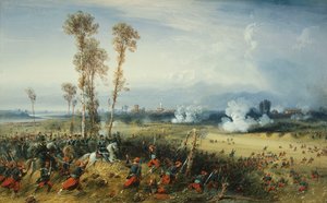 الحرب في إيطاليا: معركة باليسترو ، ملك سردينيا على رأس القوات ، 1859 بواسطة كارلو بوسولي
