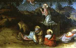 The Agony in the Garden ، لوحة بيدلا اليسرى من San Silvestro polyptych بواسطة كارلو كريفيلي