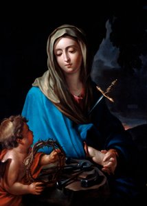 لوحة عذراء الألم لكارلو دولتشي (1616-1686) القرن السابع عشر ، روما ، كنيسة القلب المقدس بواسطة كارلو دولتشي