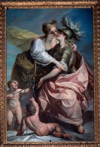 صورة رمزية للقيم الثلاثة عشر للجمهورية: السلام الذي يحتضن العدالة (الرسم ، بعد عام 1783)