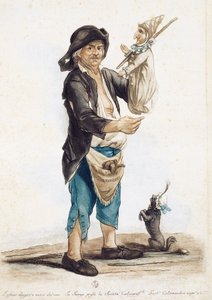محرك الدمى بييرانيزي ، رسم ونقش ملون بواسطة كارلو لاسينيو (1759-1838) ، إيطاليا