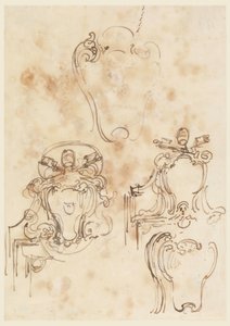 رسم، رسومات تخطيطية للإطارات والاسكتشات التخطيطية، 1758-1759 بواسطة كارلو مارشوني