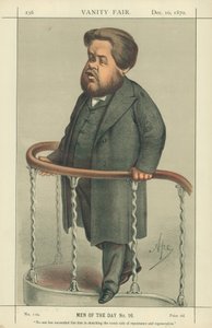ال Rev Charles Spurgeon ، نجح أحد مثله في رسم الجانب الهزلي للتوبة والتجديد ، 17 يوليو 1880 ، Vanity Fair cartoon بواسطة كارلو بيليجريني