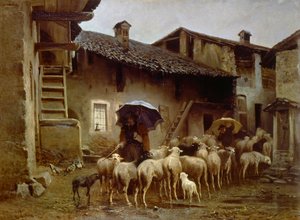 العودة إلى الاسطبل ، بواسطة كارلو بيتارا (1836-1890)