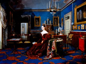 Portrait of Maria Cristina of Savoy in palace of Caserta (oil on canvas) بواسطة كارلو دي فالكو