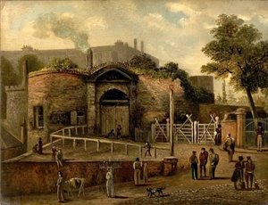 منظر لبوابة القلعة ، نوتنغهام (زيت على ظهر السفينة) بواسطة كارولين ماري برايس