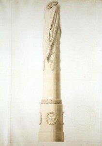 تصميم لعمود تذكاري (قلم ، قلم رصاص ، بني داكن على ورق) بواسطة كاسبار ديفيد فريدريش