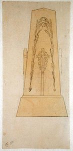 تصميم لنصب تذكاري ، 1812 (قلم بغسل أصفر على الورق) بواسطة كاسبار ديفيد فريدريش