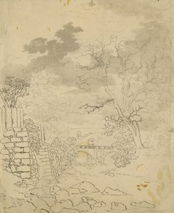 دفق بجسر ، c.1799 (قلم رصاص وقلم وحبر على ورق) بواسطة كاسبار ديفيد فريدريش