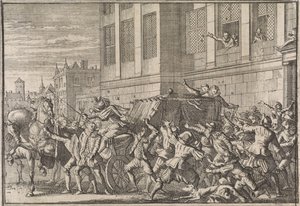 هجوم على مدريد على عربة كونت أوليفاريس ، غاسبار دي غوسمان ، 1643 بواسطة كاسبار لويكن (منسوب إلى)