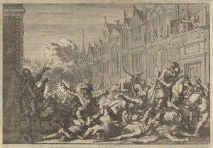 غاضبون احتلهم أنصار مازارين وهم يركضون في كمين بعشرة بنادق للحاكم دي روهان ، 1652 بواسطة كاسبار لويكن