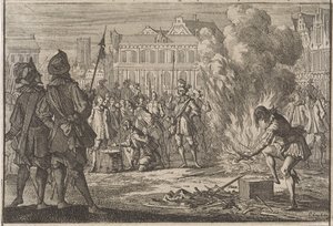 المحكمة العسكرية في ساحة السوق في براغ ، 1642 بواسطة كاسبار لويكن