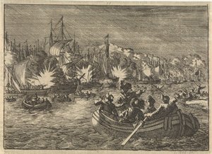 تم الاستيلاء على الأسطول الإسباني على شيلدت وحرقه من قبل الهولنديين ، 1631 بواسطة كاسبار لويكن