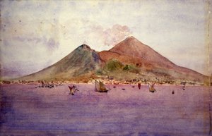 جبل فيزوف من خليج نابولي ، 1905.