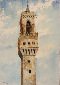 برج Palazzo Vecchio ، فلورنسا ، إيطاليا ، 1880.